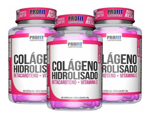 Kit X 3 Colageno Hidrolizado Profit 120 Cap Cu Total 360 Cap