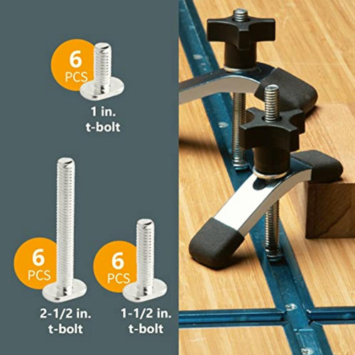 Powertec 71174 T-track Jig Hardware Kit, 5/16/ -18, 46 Pcs