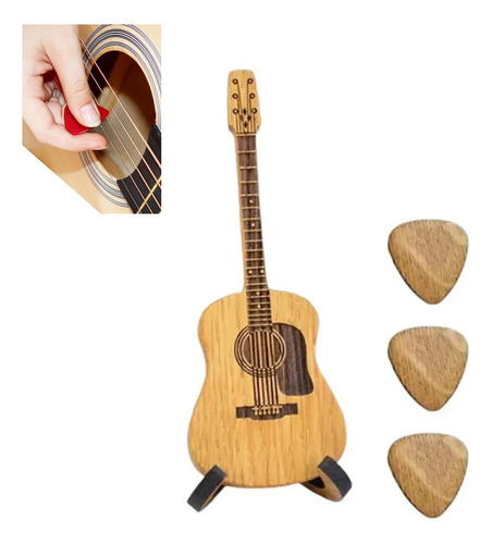 Guitarra Pick Guitarra De Madeira + Guitarra Pick