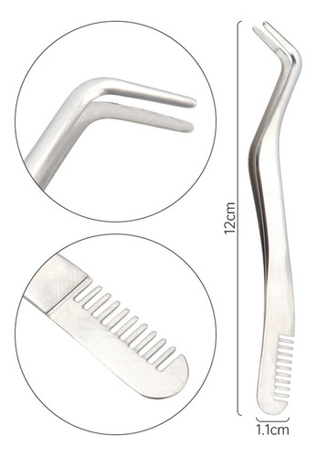 4 Pinzas De Pestañas Curvas Con Peine Para Cejas Para