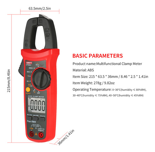 Multímetro Pinza Digital Uni-t Ut204+ Rms Tester Universal M