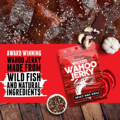 Spicy Chili Wahoo Ono Fish Jerky - Sabor Dulce Y Picante Uma