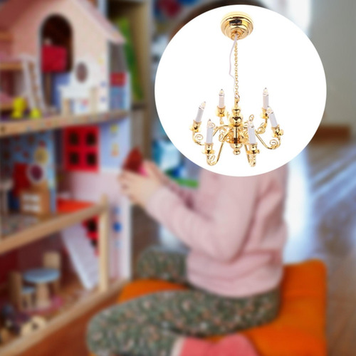 1/12 Casa De Muñecas Luz Accesorios Para Muñecas A