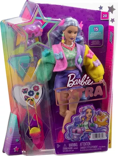 Barbie Extra #3 Boneca Jaqueta Felpuda Rosa Mattel GRN28