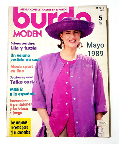 Lote 5 Revistas Burda Años 80-90 Con Patrones/ Instrucciones