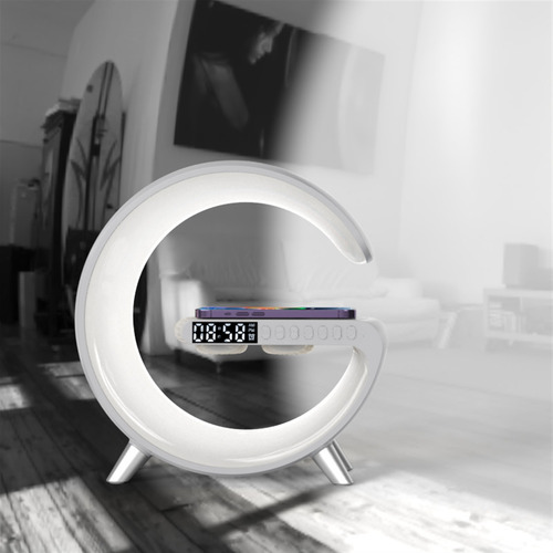 Luz Nocturna Led Con Altavoz Bluetooth De Carga Inalámbrica