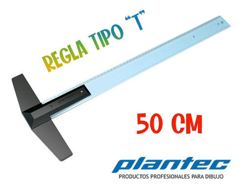 Regla Tipo T Plantec 50 Cm Dibujo Técnico Doble Bisel 