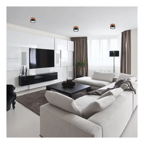 Panel Led Sobrepuesto Madera 7w Negro Luz Calida Homessentia