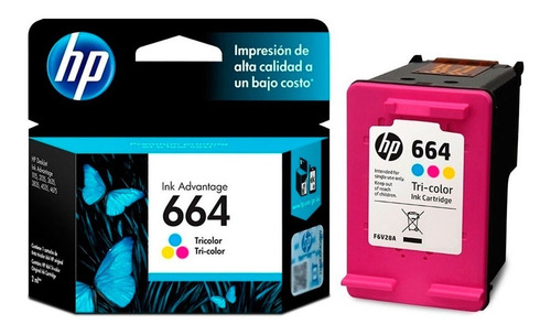 Imagen 5 de 6 de Cartucho Hp 664 Tricolor F6v28al Color Nuevo Caja Cerrada