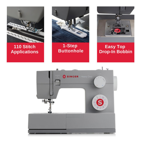 Máquina De Coser Singer Heavy Duty 4452 De Alta Velocidad Co