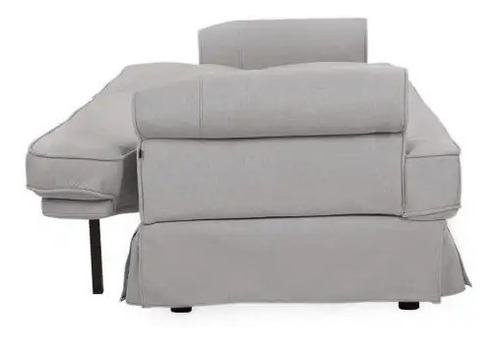 Sofá-cama Gaia, poltrona Monie cinza claro, tamanho duplo 211 cm, base de madeira, 1 unidade