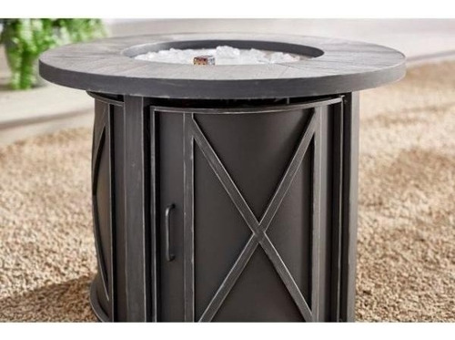 Calefactor Chimenea A Redonda De Acero Park Canyon 35'' Color Negro