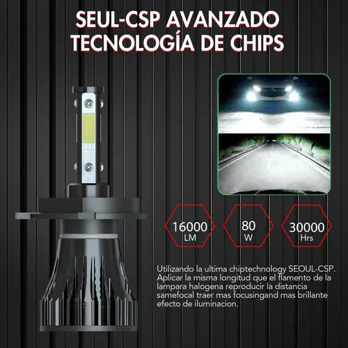 Kit De Faros Delanteros Csp Led Canbus 9003 H4 - 16000lm