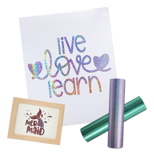 Vinil De Corte Adhesivo Para Cricut Cameo Silhouette Holográfico Sparkle 30cm 12 Hojas Stampcolour