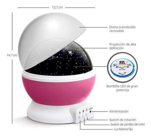 Sa De Lampara Proyector Noche Mesa Buro Estrellas Espacio