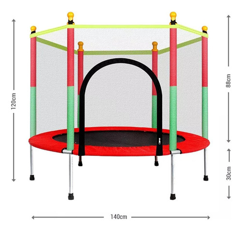 Imback CE 001 cama elastica 1.40m color rojo y verde