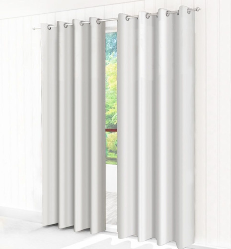 Cortinas Con Aros Jumbo 3.00 X 2.30 M Alfer Home Jgo 2 Pzas Color Blanco