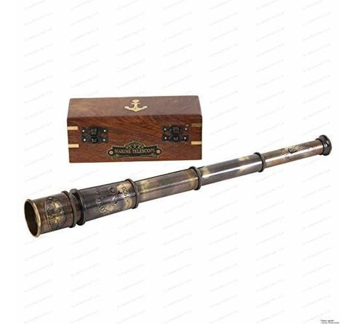 Imagen 5 de 5 de Telescopio Pirata De Coleccion Londres 1920 Laton Macizo