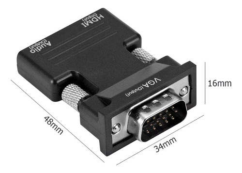 Adaptador Conversor Hdmi A Vga Audio 3.5mm