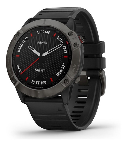 Imagen 1 de 5 de Garmin Fenix 6x Zafiro / Music Negro 51mm + Protector