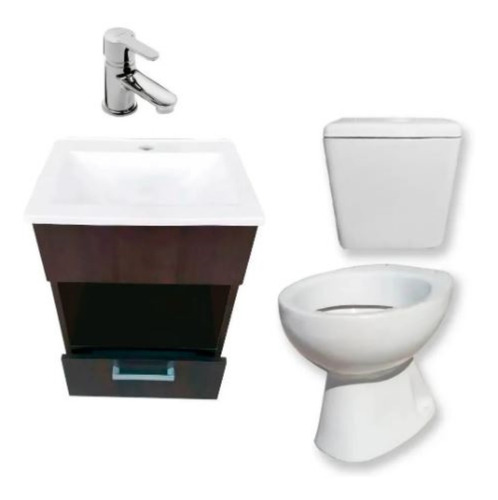 Imagen 1 de 10 de Juego Baño Vanitory Inodoro Mochila Piazza Yvon Sin Interes