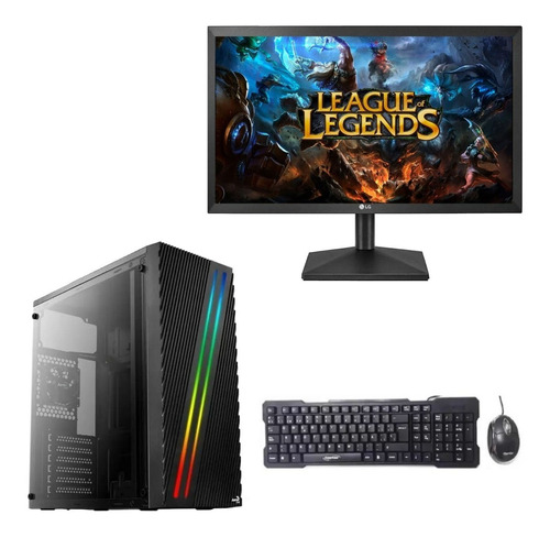 Computador Gamer Completo Ryzen 5 8gb Ssd 250gb Monitor 20