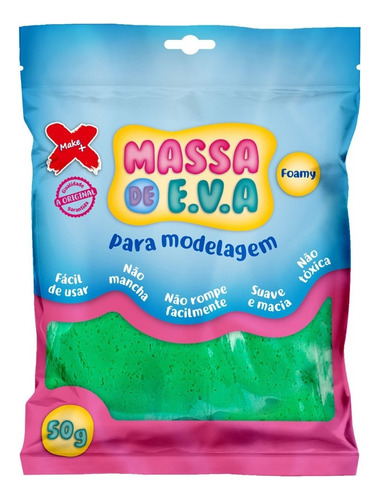 Massa De Eva Massinha Para Modelar Make+ Pacote 50g Cor Verde