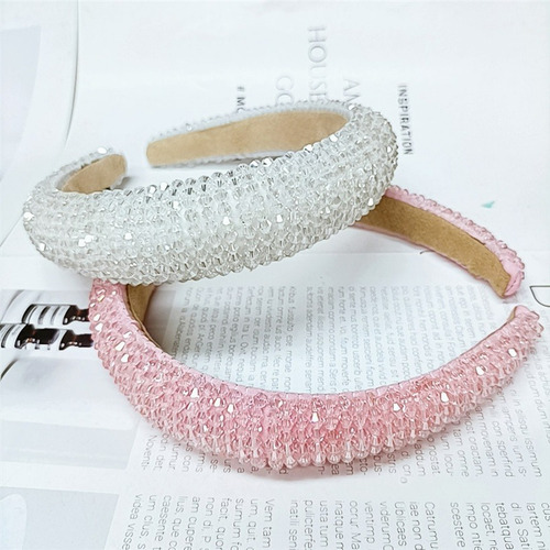 Diadema Ancha De Cristal Cortado Tendencia