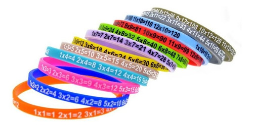 12 Colores Pulseras Silicona Mesa Multiplicación Niños E