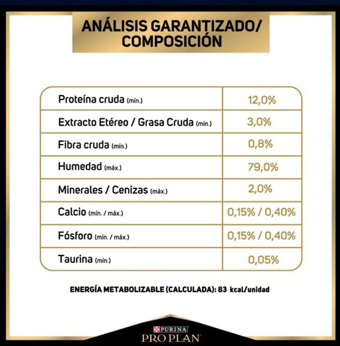 Imagen 3 de 5 de Alimento Pro Plan Gato Adulto Húmedo De Pollo, Sobre De 85g