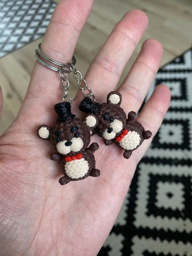 Set 4 Llaveros Fnaf Estilo Crochet Impreso En 3d