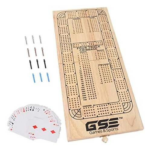 Gse Juego De Mesa Plegable De Madera De 4 Pistas Con