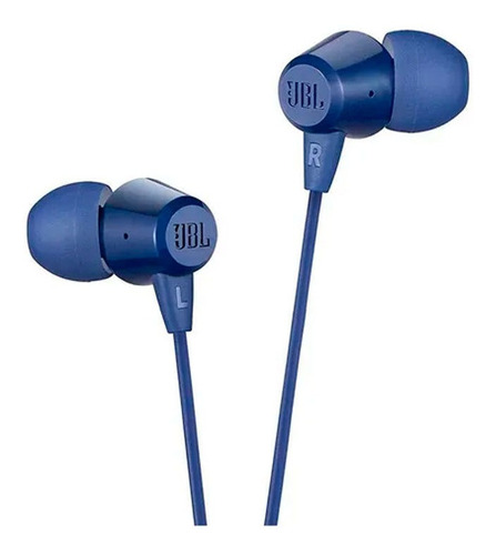 Imagen 1 de 2 de Audifonos Jbl C50hi In Ear Con Cable Manos Libres Azul