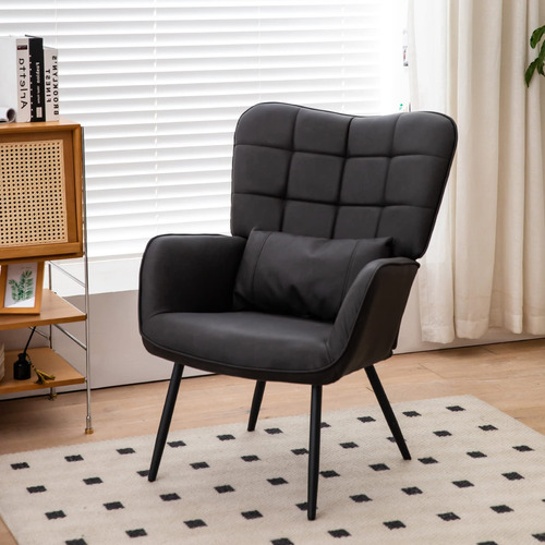 Mffm Leather Armchair, Modern Accent Chair High Back, Livin.