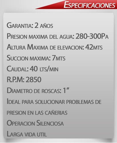 Imagen 2 de 2 de Bomba Periferica 3/4hp Elevacion 42mts Pluvius Qb70