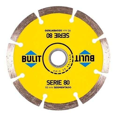 Imagen 1 de 8 de Disco Diamantado Bulit Para Amoladora S80 Segmentado 115mm