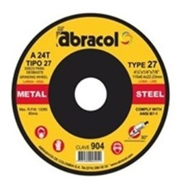 Disco De Desbaste T27  4 1/2 *1/4*7/8  (1*25)