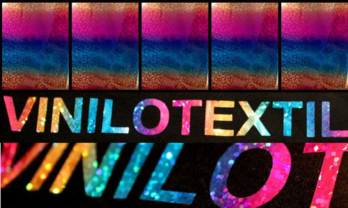 Vinilo Textil Termotransferible Holografico Multicolor 1m