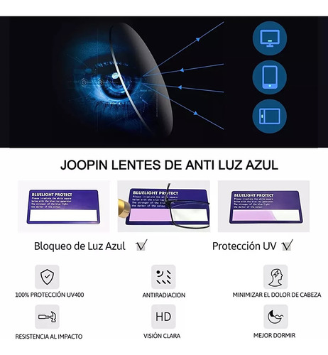 Mujer Lentes De Moda Transparentes Para Luz Azul Computadora