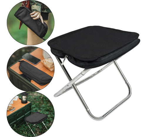 Silla De Camping Ligera Taburete Pequeño Plegable Azul