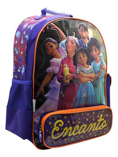 Mochila Escolar Encanto Disney Bruno Mirabel Color Azul Diseño de la tela Liso