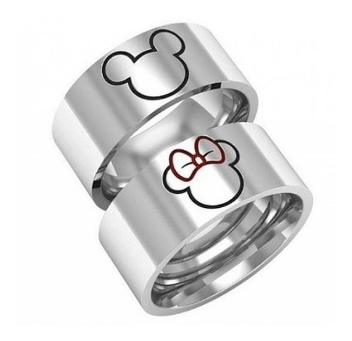 Par Anillos Mickey Mouse Plata .925 Personalizados Harley D