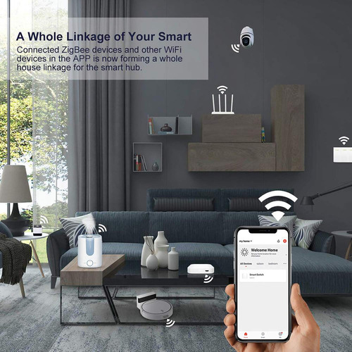 Wifi Gateway Wireless Smart Bridge: Smart Hub, Smart Home Bridge, Smart Gateway Hub, Controle Remoto por App, Controle de Voz, Funciona com Alexa Google Home, Conecta-se com Produtos Inteligentes