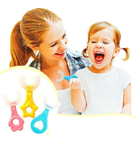 Pack 2 Cepillos 360° Para Niños Bebés En Forma U De Silicona