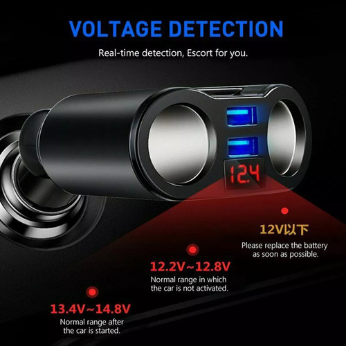 A Cargador Doble Usb De 2 Vías Para Encendedor De Coche.