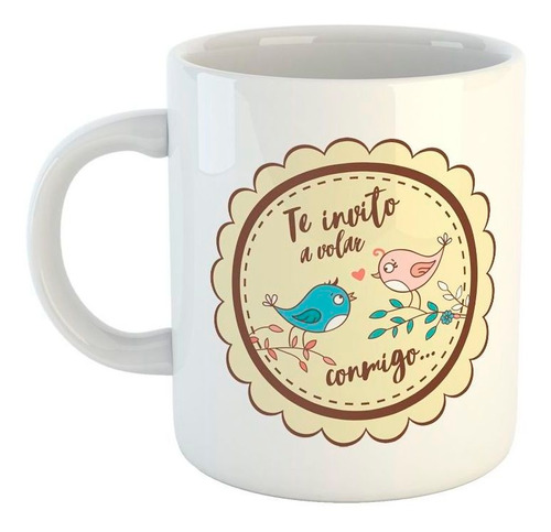 Taza De Ceramica Te Invito A Volar Conmigo