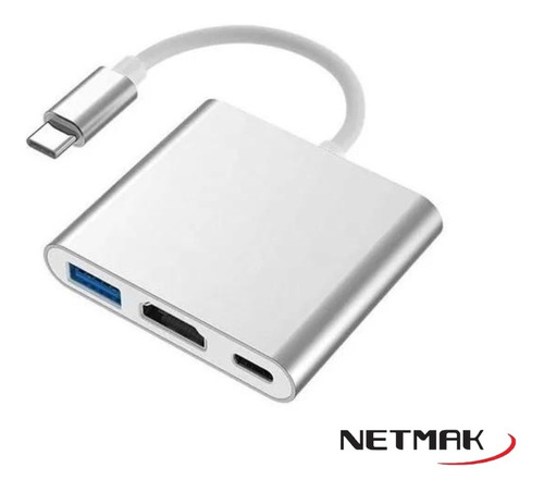 Adaptador Netmak Tipo C A Hdmi , Usb , C 3en1 - Nm-type 