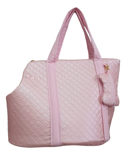 Bolsa Pet Transporte Passeio Mochila Courino Rosa Sacola G