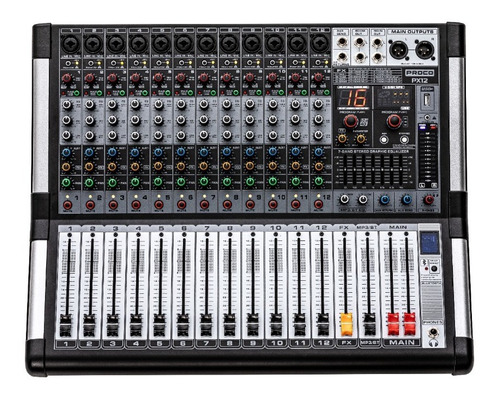 Proco Px-12 Consola Audio Mixer Potenciada Usb Bluetooth