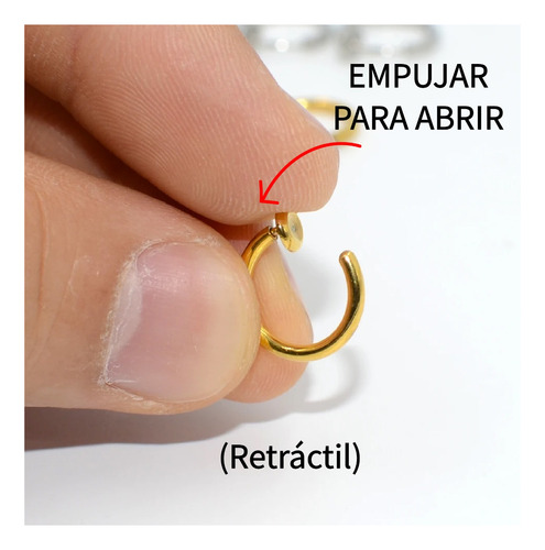 Arete Aro Retráctiles Presión Acero Retráctil Hombre Unisex